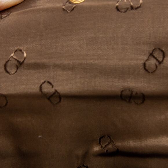 Women's Vintage 80's CHRISTIAN DIOR Honeycomb Tan Brown Canvas Wallet - Picture 7 of 11